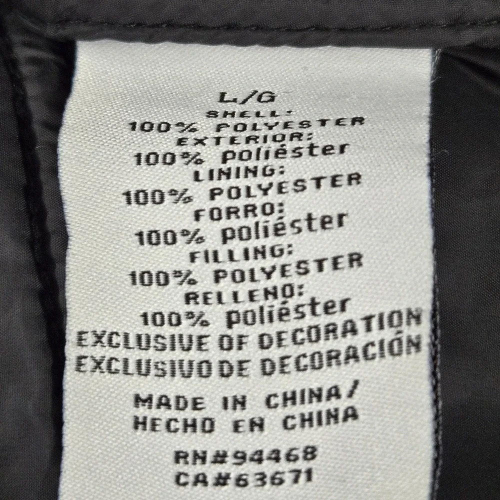 Nautica Men Jacket L/G (LARGE) Black Puffer Gorpcore Zipper Mixed‎ Media